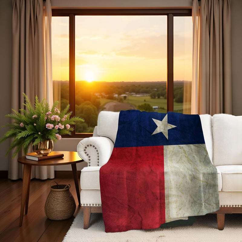 Levens Texas Flag Throw Blanket Gifts for Women Men Girls Boys 50"x60", Retro Texas Flag Decor for Couch Bed Sofa Travelling, Birthday Soft Cozy Lightweight Blankets for Kids Adults - Image 4